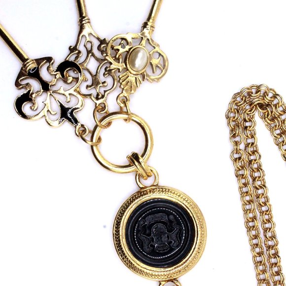 Joan Rivers Contemporary Multi Keys Intaglio Pendant Signet Etruscan Style Neckl - Picture 12 of 14